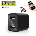 Hidden Camera Wall Charger – WiFi Remote View – Nanny Spy Camera Adapter – HD H.264 Video Recorder (128GB About Storage 15 days Video) – Motion Detection by LUOHE [Updated Version]