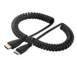 HDMI Cable Guamar 3D 4K 1080P High Definition Mini HDMI Male to HDMI Male Spring Cable Adapter use for Canon/Nikon Digital Single Lens Reflex-Stretched length 50cm to 2m