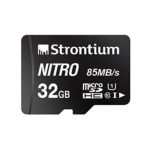 Strontium Nitro 32GB Micro SDHC Memory Card 85MB/s UHS-I U1 Class 10 w/Adapter High Speed For Smartphones Tablets Drones Action Cams (SRN32GTFU1QA)