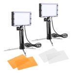 Emart 60 LED Continuous Portable Photography Lighting Kit for Table Top Photo Video Studio Light Lamp with Color Filters – 2 Sets