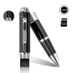 Spy Pen with Surveillance Hidden Camera – 1080P Full HD Hidden Pen Recorder for Surveillance With Loop Recording/Motion Detection/Plug and Play to PC & Mac/32GB Micro SD Card