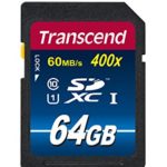 Transcend 64GB SDXC Class 10 UHS-1 Flash Memory Card Up to 60MB/s (TS64GSDU1)