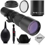 Super 500mm/1000mm f/8 Manual Telephoto Lens for Canon EOS, 80D, 70D, 77D, 60D, 60Da, 1Ds, Mark III and II 7D, 6D, 5D, 5DS Rebel T7i, T7s, T6s, T6i, T6, T5i, T5, T4i, T3, SL2, SL1 Digital SLR Cameras