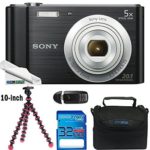 Sony W800 (Black) + 32GB Memory Card + Expo-Basic Accessory Bundle