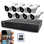 Best Vision 16CH 4-in-1 HD DVR Security Camera System (1TB HDD), 8pcs 1.3 MP High Definition Outdoor Cameras with Night Vision – DIY Kit, App for Smartphone Remote Monitoring