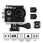 4K WIFI Action Camera, KKCITE Ultra HD Waterproof Sports Cam DVR Camcorder 17MP Wide Angle Sports Video Camera With 2.4G Remote Control/100 Feet Underwater and Tons of Accessorie