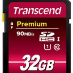 Transcend 32GB SDHC Class 10 UHS-1 Flash Memory Card Up to 45MB/s (TS32GSDU1E)