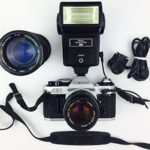 Canon AE-1 Program 35mm Manual Focus Film Camera – Lens – Flash Combo