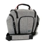 DSLR Camera Bag Sling with Weather Resistant Bottom, Soft Cushioned Interior and Side Lens Storage Pockets by USA Gear- Works Great for Nikon D500 , Canon EOS 80D , Sony Cyber-Shot DSC-RX10 III & More