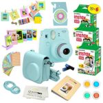 Fujifilm Instax Mini 9 Instant Camera ICE BLUE w/ Fujifilm Instax Mini 9 Instant Films (60 Pack) + A14 Pc Deluxe Bundle For Fujifilm Instax Mini 9 Camera