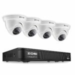 ZOSI 8-Channel HD-TVI 720P Video Security Camera System,1080N Surveillance DVR Recorder and (4) 1.0MP 720P(1280TVL) Weatherproof Outdoor/Indoor Dome CCTV Camera with Night Vision(No Hard Drive)