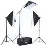 Fovitec 3x 20″x28″ Softbox Lighting Kit w/ 2500 W Total Output – [Classic][Includes Boom, Stands, Softboxes, Socket Heads, 11x 45W Bulbs]