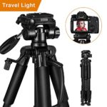 ESDDI Camera Tripod, 55” Professional DSLR Aluminum Camera Tripod for Canon, Nikon, Sony, Samsung, Olympus, Panasonic & Pentax + eCost Microfiber