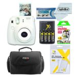 Fujifilm Instax Mini 8 Instant Film Camera With Fujifilm Instax Mini Instant Film Twin Pack (20 Sheets), Compact Bag Case, Batteries and Battery Charger (White)