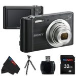 Sony W800/B 20.1 MP Digital Camera (Black) + 32GB Pixi-Basic Accessory Bundle