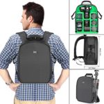 Neewer Camera Case Waterproof Shockproof 11.8×5.5×14.6 inches/30x14x37 centimeters Camera Backpack Bag with Tripod Holder for DSLR, Mirrorless Camera, Flash or Other Accessories(Green Interior)