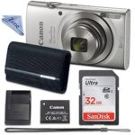 Canon PowerShot ELPH 180 Digital Camera (Silver) with 32GB Memory + CANON PSC-2070 CASE + CLOTH