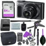 Canon Powershot SX620 Point & Shoot Digital Camera Bundle w/ Tripod Hand Grip , 64GB SD Memory , Case and More (Black)