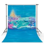 MEHOFOTO Photo Studio Backgrounds Cartoon Shellfish Castle Underwater Bubble Blue Children Photography Backdrops 5X7ft