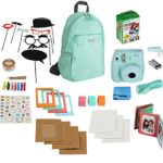 Fujifilm Instax Mini 9 Instant Camera (Ice Blue) + 20 Instax Film + 10 Pack Accessory Great Value Camera Bundle – Backpack-Photo Booth Props- Camera Neck Strap-Accordian Photo Frame- Magnetic Photo F