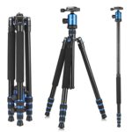 Camera Tripod, KetDirect Aluminium Compact Portable Lightweight Professional Camera Tripods For Cameras monopod With 360 Degree Ball Head and Carry Case For Canon Nikon Sony Olympus DSLR Cameras