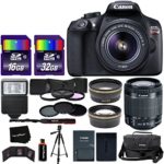 Canon EOS Rebel T6 Digital SLR Camera International Version + EF-S 18-55mm IS II Lens + 58mm Telephoto & Wide Lenses + Case + Flash + ND & UV Filter Set + 48GB SD Memory + Tripod + Full Accessory Kit