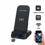 Spy Camera WiFi Hidden Camera,Kaposev 1080P Indoor Security Cameras with Latest Qi-Certified Fast Wireless Charger,Motion Detection/Loop Recording Hidden Nanny Cam Remotely View Real-time Monitoring