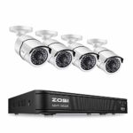 ZOSI 1080P HD-TVI Security Camera System,4-in-1 DVR Recorder and (4) 2.0MP 1920TVL Weatherproof Outdoor Cameras with IR Night Vision (No Hard Drive)