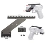 FIRECLUB Tactical Precision Machined Aluminum (NOT PLASTIC) Weaver Picatinny Top & Bottom Pistol Handgun Scope Mount for Sights,Lights & Accessories Fits Glock Pistols with Front Accessories