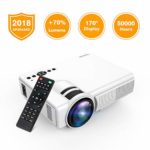 Projector, TENKER Q5 LED Mini Movie Projector Support 1080P HDMI USB TF VGA AV, Multimedia Home Theater LCD Video Projector, Black