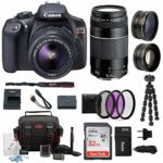 Canon EOS Rebel T6 Digital Camera: 18 Megapixel 1080p HD Video DSLR Bundle With 18-55mm & 75-300mm Lens 32GB SD Card Tripod Filter Kit Bag & Charger – Professional Vlogging Sports and Action Camera