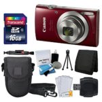 Canon PowerShot ELPH 180 Digital Camera (Red) + Transcend 16GB Memory Card + Camera Case + USB Card Reader + LCD Screen Protectors + Memory Card Wallet + Cleaning Pen + Ultimate Value Camera Bundle