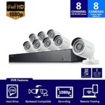 Samsung Wisenet SDH-B74081BN 8 Channel 1080P Full HD DVR Video Security System with 2TB Hard Drive and 8 1080p Weather Resistant Bullet Cameras (SDC-9443BC) – (Certified Refurbished)