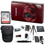 Canon PowerShot ELPH 190 IS 20 MP Digital Camera (Red) w/32GB Accessory Bundle