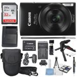 Canon PowerShot ELPH 190 IS Digital Camera (Black) with 10x Optical Zoom and Built-In Wi-Fi with 32GB SDHC + Flexible tripod + AC/DC Turbo Travel Charger + Replacement battery + Protective camera case
