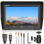 Neewer 7-inch Field Monitor with VGA/AV/HDMI Input IPS Screen 800:1 Contrast 800×480 High Resolution for Canon Nikon Sony Olympus DSLR Cameras and Camcorders (NW708-M) (Battery NOT Included)