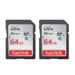 Sandisk Ultra 64GB 2?Pack SDHC UHS-I Class 10 Memory Card