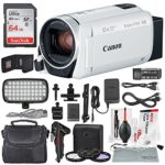 Canon Vixia HF R800 HD Camcorder (White) Deluxe Bundle W/Camcorder Case, 64 GB SD Card, 3 Pc. Filter Kit, LED Light Kit, and Xpix Cleaning Accessories