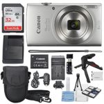 Canon PowerShot ELPH 180 Digital Camera (Silver) + 32GB SDHC Memory Card + Flexible tripod + AC/DC Turbo Travel Charger + Replacement battery + Protective camera case with Deluxe Bundle