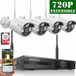 ?2019 Update? HD 1080P 8-Channel OOSSXX Wireless Security Camera System,4Pcs 720P(1.0 Megapixel) Wireless Indoor/Outdoor IR Bullet IP Cameras,P2P,App, HDMI Cord & 1TB HDD Pre-Install