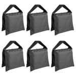 Neewer 6 Pack Black Sand Bag Photography Studio Video Stage Film Saddlebag for Light Stands Boom Arms Tripods