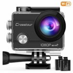 Crosstour CT7000 Action Camera 1080P 12MP WiFi Underwater Sports Cam 170 Degree Ultra Wide-Angle with 2 PCS Rechargeable Batteries and Mounting Accessories Kit