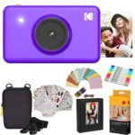 Kodak Mini Shot Instant Camera (Purple) Gift Bundle + Paper (20 Sheets) + Deluxe Case + 7 Fun Sticker Sets + Twin Tip Markers + Photo Album + Hanging Frames