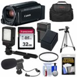 Canon Vixia HF R800 1080p HD Video Camera Camcorder (Black) with 32GB Card + Battery & Charger + Case + Filter + Tripod + LED Light + Microphone Kit
