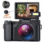 Digital Camera Camcorder Full HD 1080P Video Camera DIWUER 24.0MP 3.0 Inch LCD Mini Camcorders with Macro Lens and Flash Light (Dual Batteries)