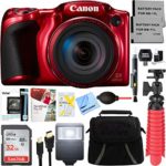 Canon PowerShot SX420 IS 20MP 42x Optical Zoom Digital Camera (Red) + Two-Pack NB-11L Spare Batteries + Accessory Bundle
