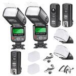 Neewer PRO i-TTL FlashDeluxe Kit for NIKON DSLR D7100 D7000 D5300 D5200 D5100 D5000 D3200 D3100 D3300 D90 D800 D700 D300 D300S D610, D600, D4 D3S D3X D3 D200 N90S F5 F6 F100 F90 F90X D4S D SLR Camera- Includes: 2 Neewer Auto-Focus Flashes + Wireless Trigger(1 Transmitter, 2 Receivers) +N1-Cord & N3-Cord Cables + 2 Hard & 2 Soft Flash Diffusers + 2 Lens Cap Holders
