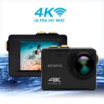 Action Camera Vmotal Action Cam 16MP 4K WiFi Waterproof Sports Camera 150° Ultra Wide-Angle Len Waterproof Underwater Camcorder(No Housing Needed,Black)