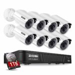 ZOSI 8-Channel HD-TVI 1080P Lite Video Security Camera System,Surveillance DVR and (8) 1.0MP 1280TVL Indoor/Outdoor Weatherproof Bullet Cameras with 65ft(20m) IR Night Vision LEDs- 1TB HDD Built-In