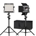 GVM 2 Pack Video Lighting Bi-color LED Video Light Variable 2300K~6800K With Digital Display For Studio. CRI97+ TLCI97 + Brightness of 10~100% Metal Housing for Video Photography Lighting Kit 29W